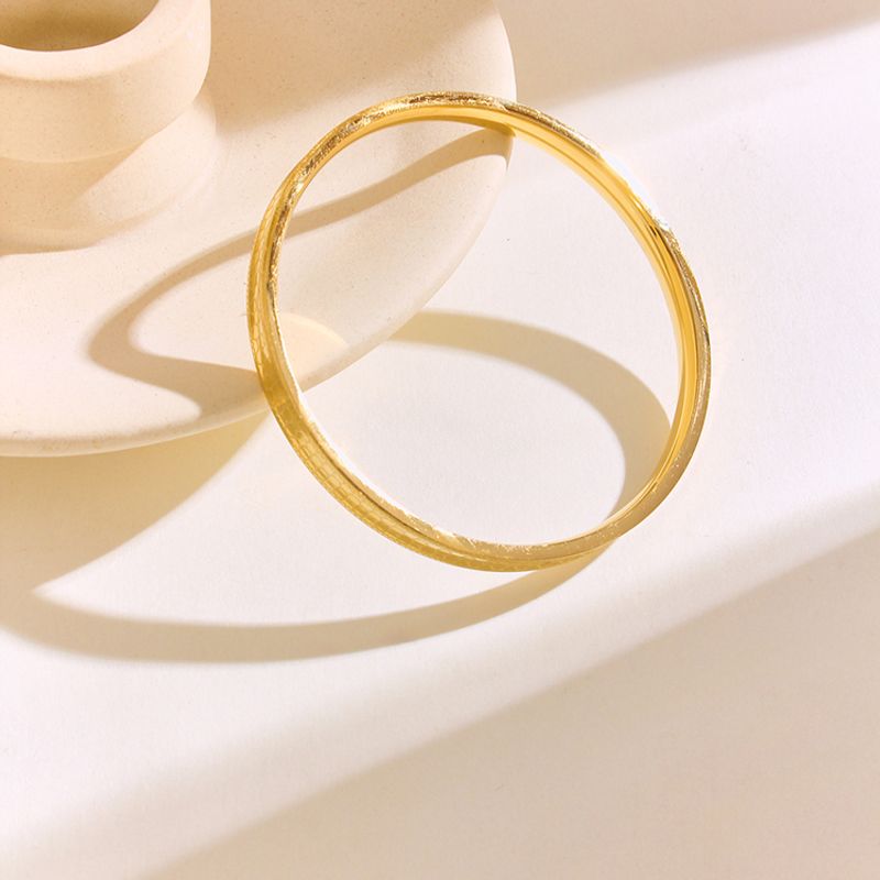 304 Stainless Steel 18K Gold Plated Elegant Basic Classic Style Plating Solid Color Bangle