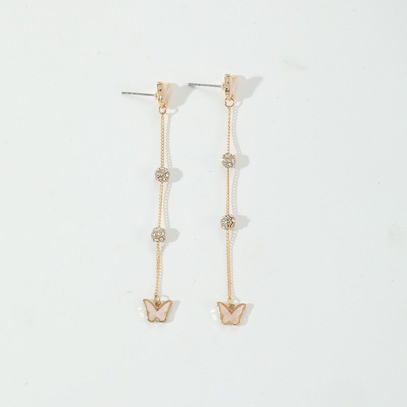 1 Pair Simple Style Classic Style Solid Color Inlay Zinc Alloy Rhinestones Drop Earrings