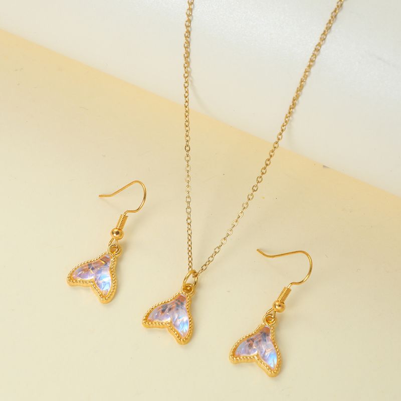 Fairy Style Elegant Lady Heart Shape Alloy Women's Earrings Necklace