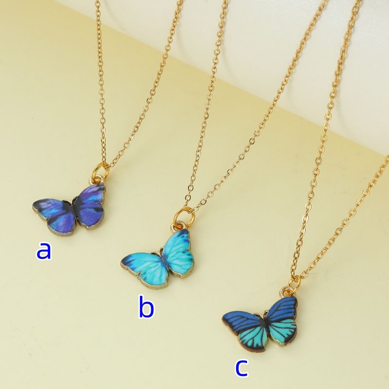 Wholesale Jewelry Elegant Cute Butterfly Alloy Pendant Necklace