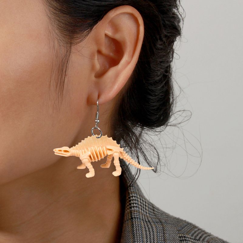 1 Pair 5 Pairs Exaggerated Handmade Funny Dinosaur Asymmetrical Synthetic Resin Drop Earrings