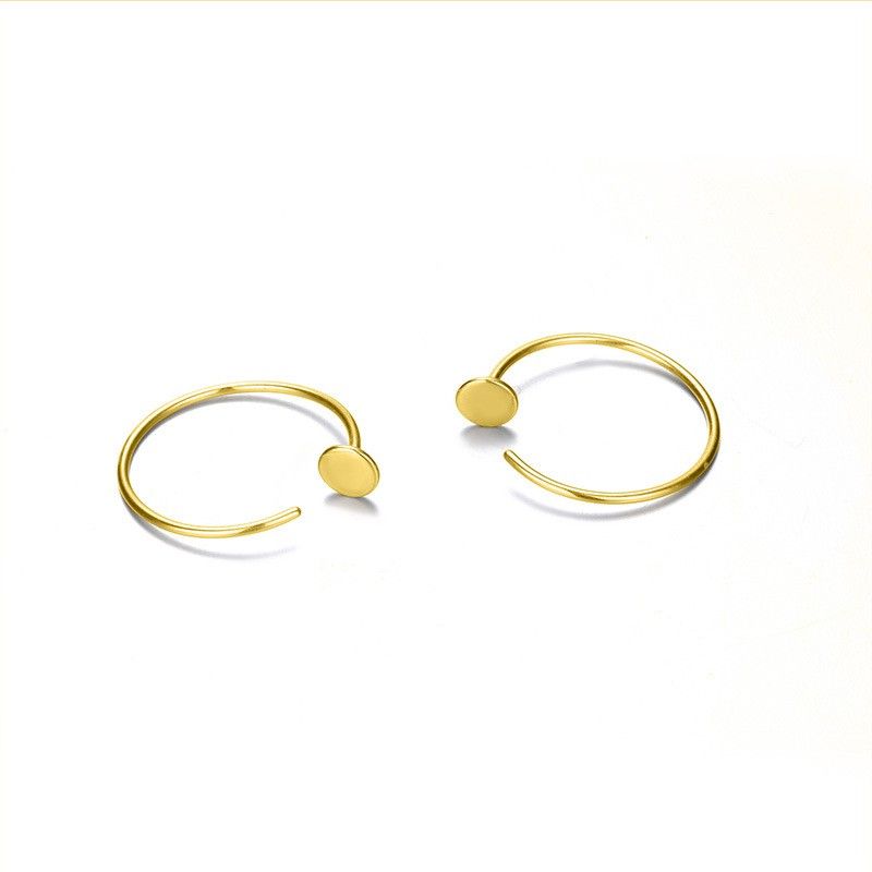 1 Pair Simple Style Classic Style Commute Round Solid Color Stamping 316L Stainless Steel  Hoop Earrings