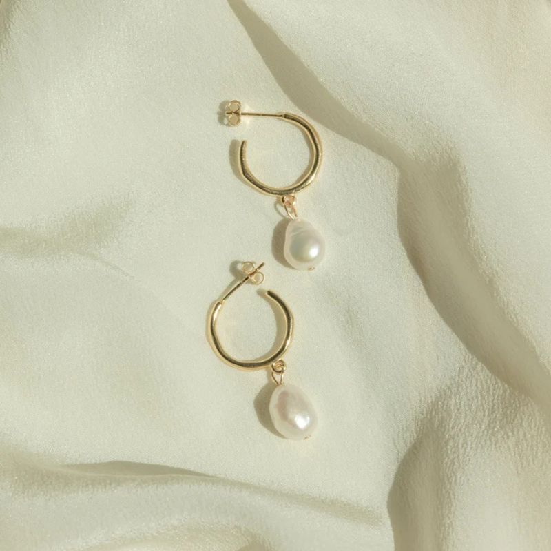 1 Pair Elegant Lady Baroque Style Round 304 Stainless Steel Freshwater Pearl 14K Gold Plated Rose Gold Plated Silver Plated Drop Earrings