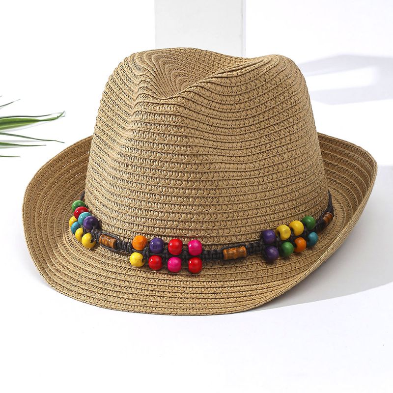 Women's Vacation Classic Style Geometric Curved Eaves Sun Hat Straw Hat