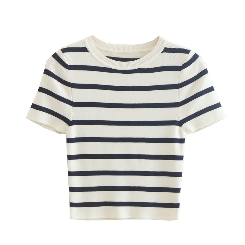 Women's T-shirt Half Sleeve Sweaters & Cardigans Streetwear Stripe