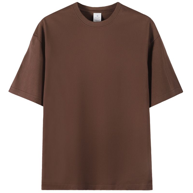 Men's Solid Color Simple Style Round Neck Half Sleeve Loose Men's T-shirt