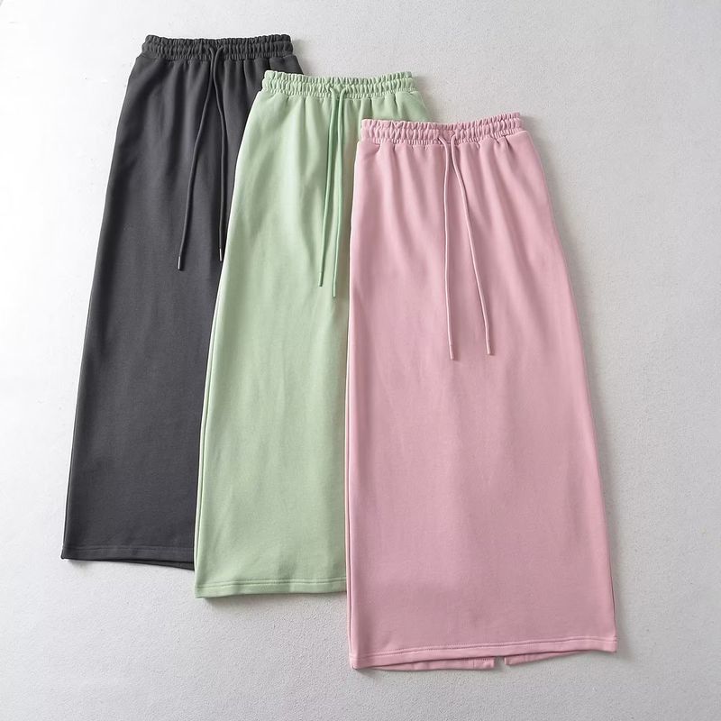 Daily Date Bar Women's Sexy Solid Color Spandex Polyester Zipper Skirt Sets Skirt Sets