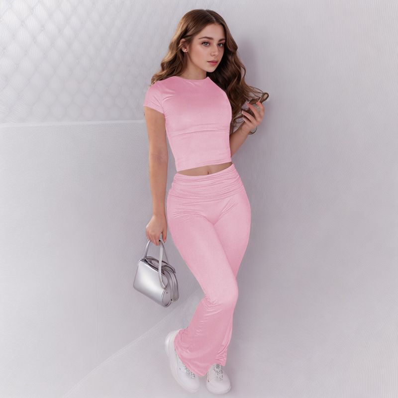 Holiday Daily Women's Streetwear Solid Color Spandex Polyester Pants Sets Pants Sets