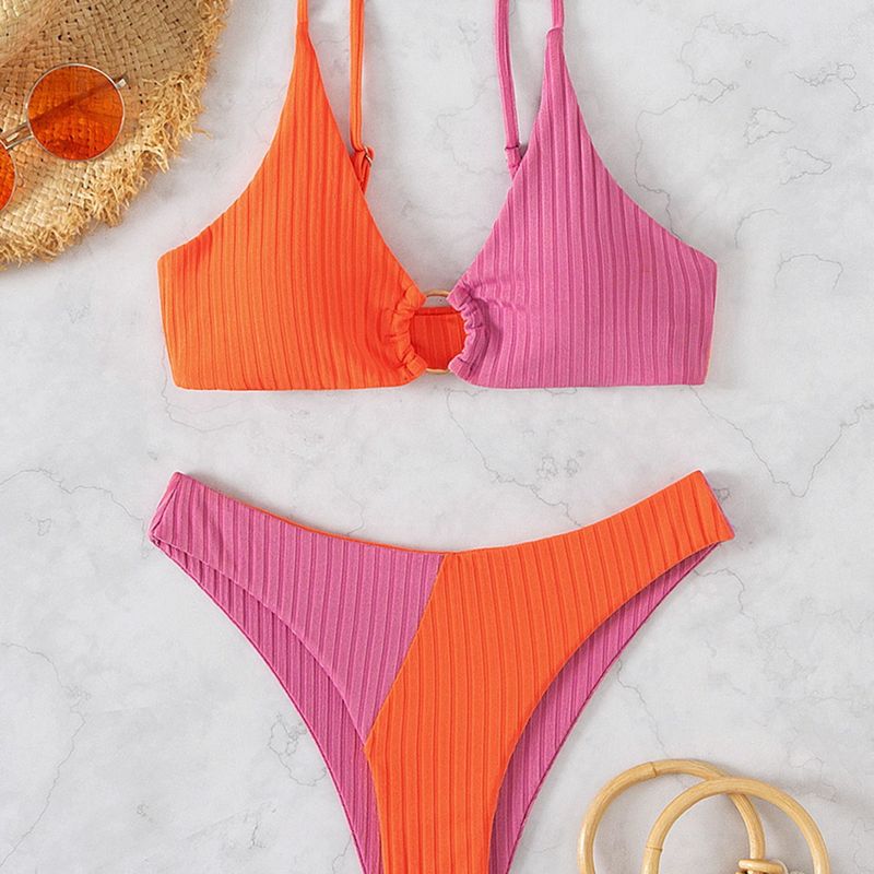 Women's Multicolor 2 Pieces Set Bikinis Swimwear