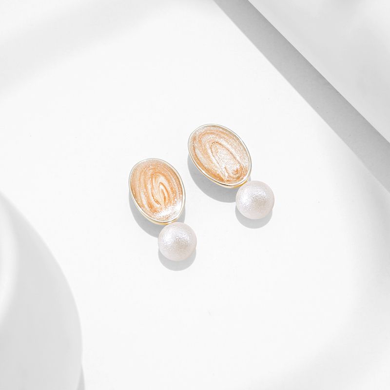 1 Pair Casual Simple Style Geometric Pearl Zinc Alloy Drop Earrings