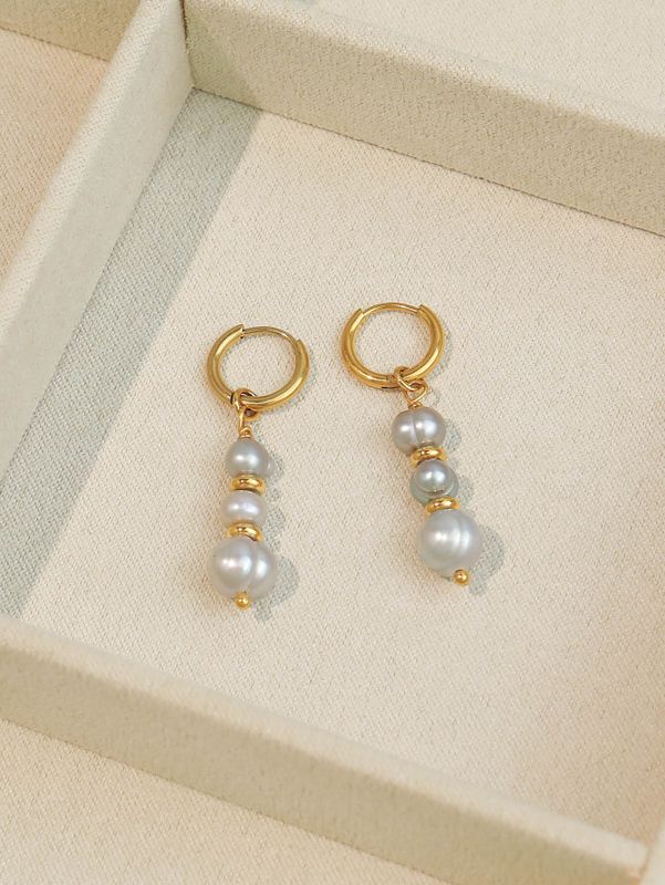 1 Paar Elegant Klassischer Stil Geometrisch Perlen Süßwasserperle Kupfer Tropfenohrringe