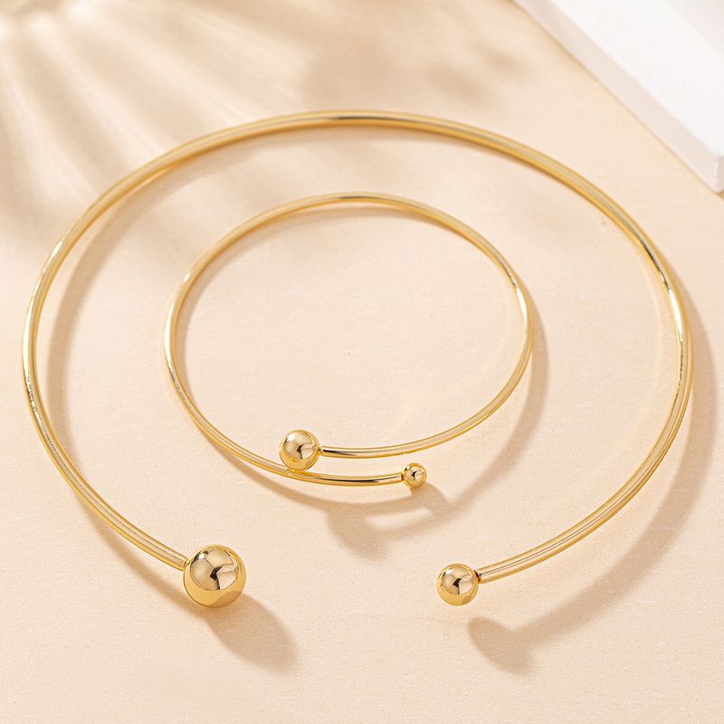 Elegant Simple Style Solid Color Iron Wholesale Bracelets Necklace