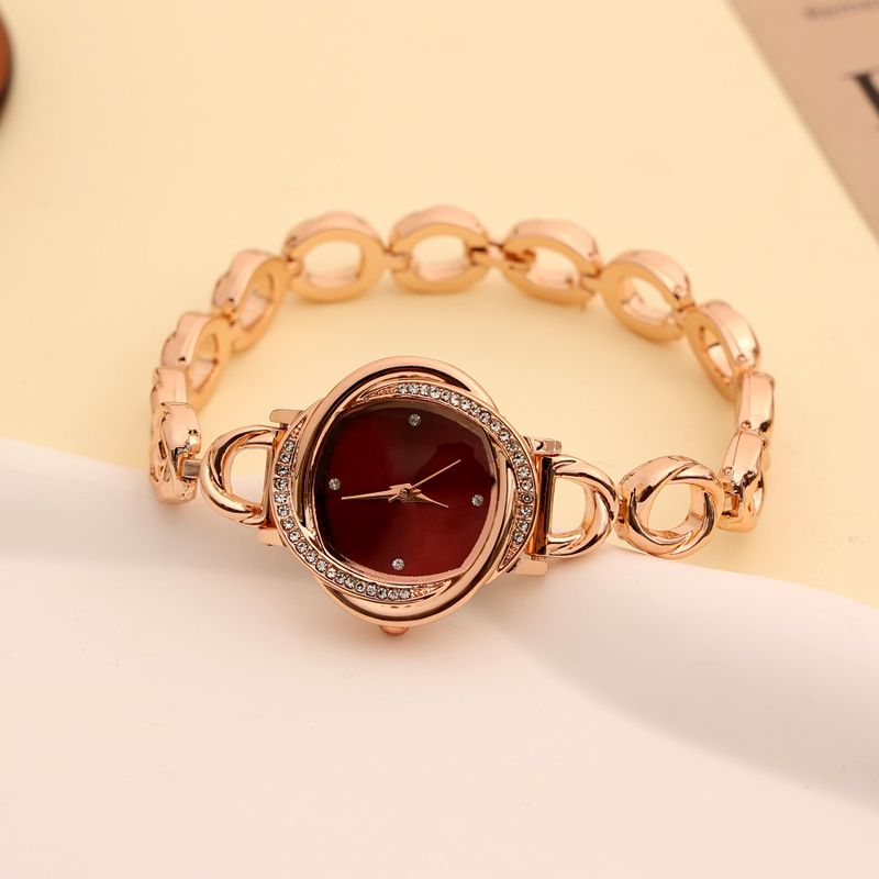 Casual Simple Style Solid Color Jewelry Buckle Quartz Women's Watches