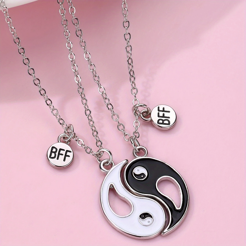 Chinoiserie Casual Artistic Yin And Yang Gossip Alloy Zinc Wholesale Pendant Necklace