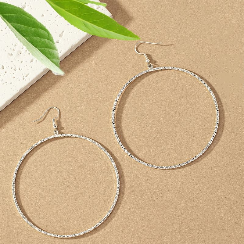 1 Pair IG Style Korean Style Round Alloy Silver Plated Drop Earrings
