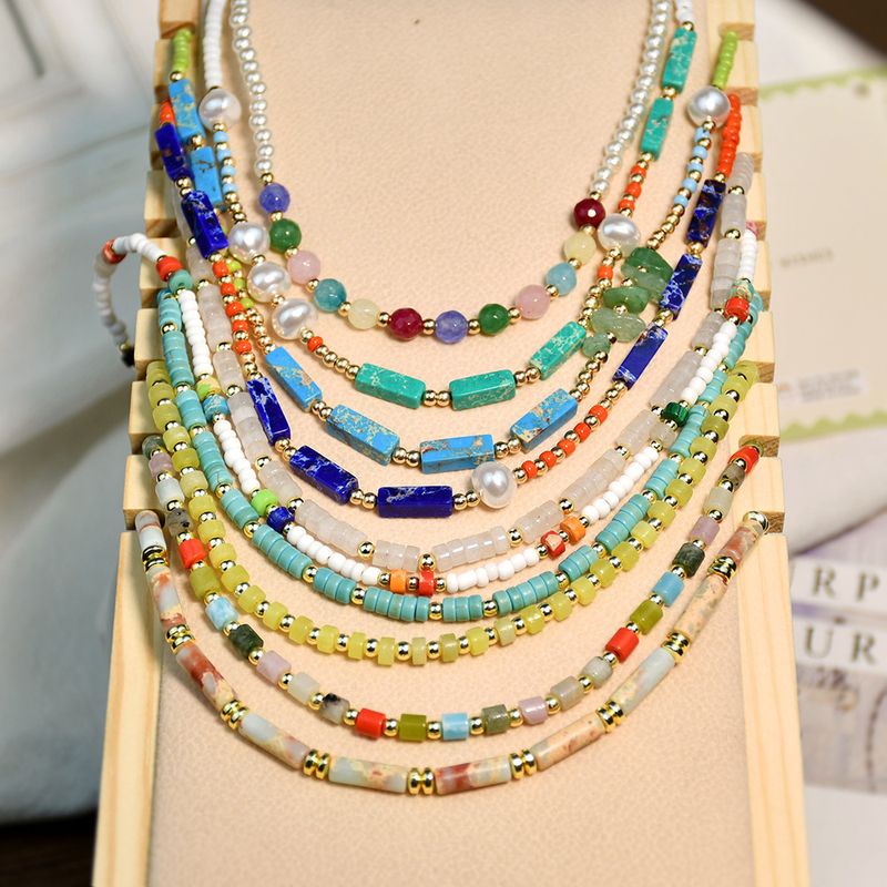 Simple Style Classic Style Color Block Seed Bead Beaded Women's Necklace