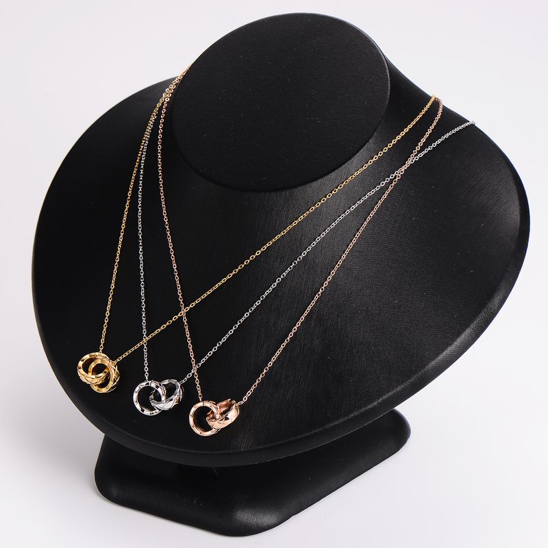 304 Stainless Steel 18K Gold Plated Rose Gold Plated Elegant Classic Style Plating Rhombus Pendant Necklace