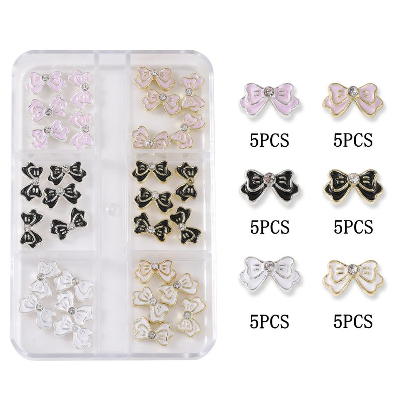 Princess Bow Knot Zinc Alloy Nail Decoration Accessories A Pack Of 30