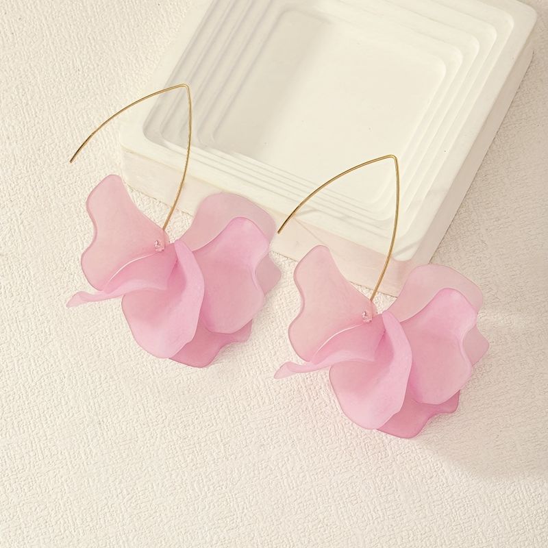 1 Pair Cute Sweet Korean Style Flower Arylic Drop Earrings
