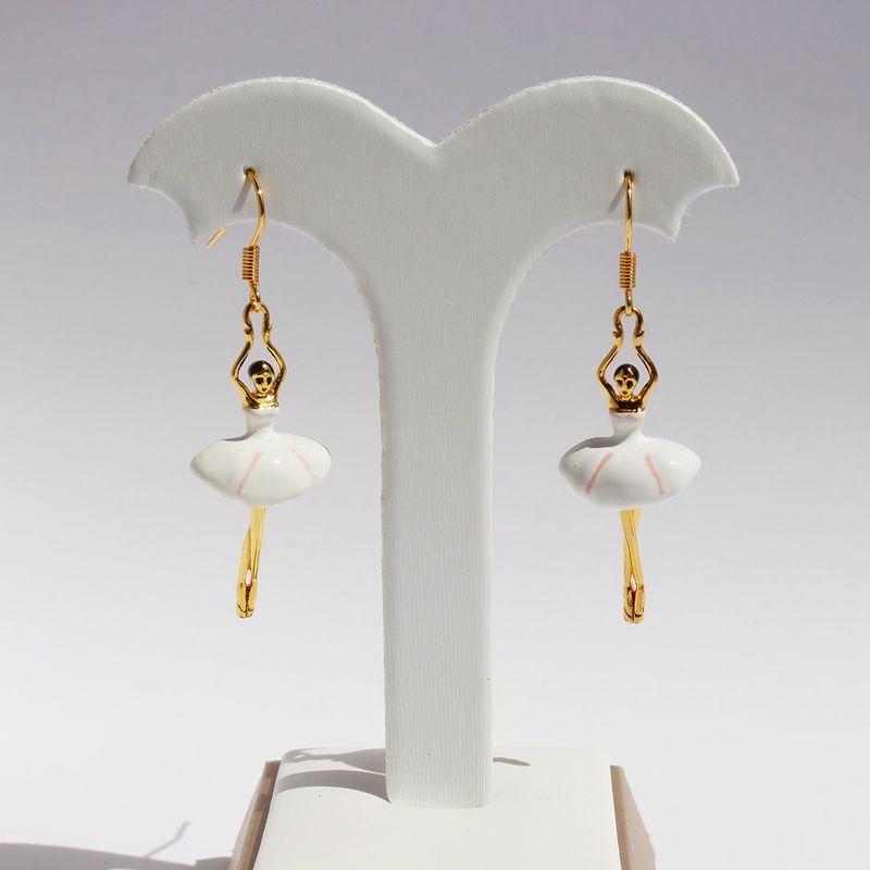 1 Pair Simple Style Cartoon Character Enamel Plating Brass 18K Gold Plated Drop Earrings