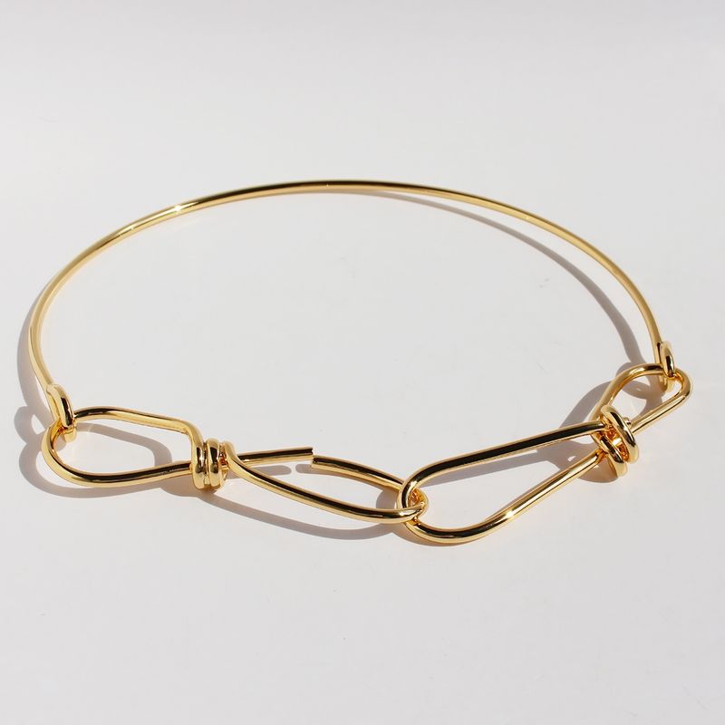 Latón Chapados en oro de 18k Exagerado Estilo Simple Enchapado Geométrico Nudo Collar