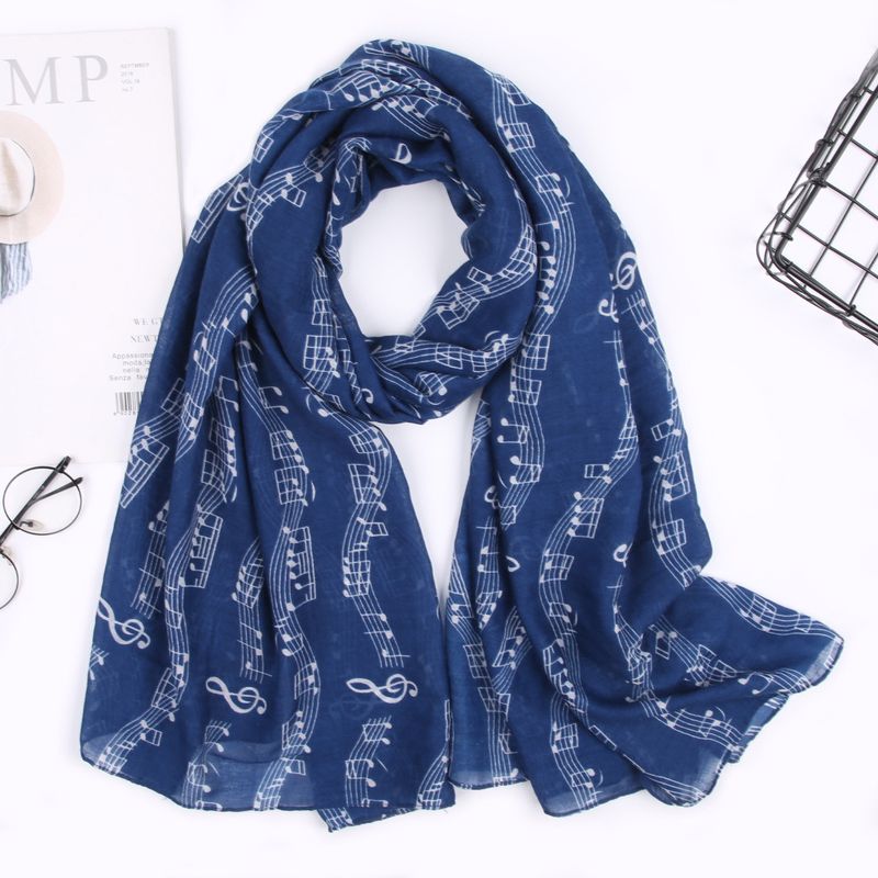 Women's Simple Style Notes Polyester Scarf