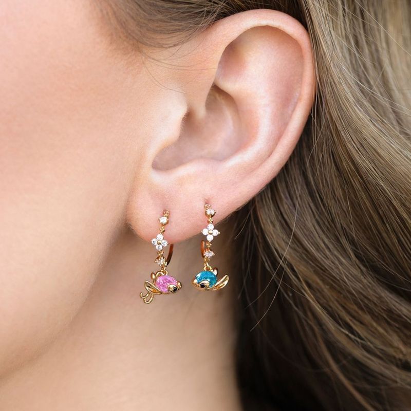 1 Piece IG Style Sweet Fish Inlay Copper Zircon 18K Gold Plated White Gold Plated Gold Plated Drop Earrings