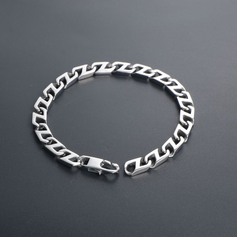 Décontractée Style Simple Géométrique Acier Inoxydable 304 Hommes Bracelets