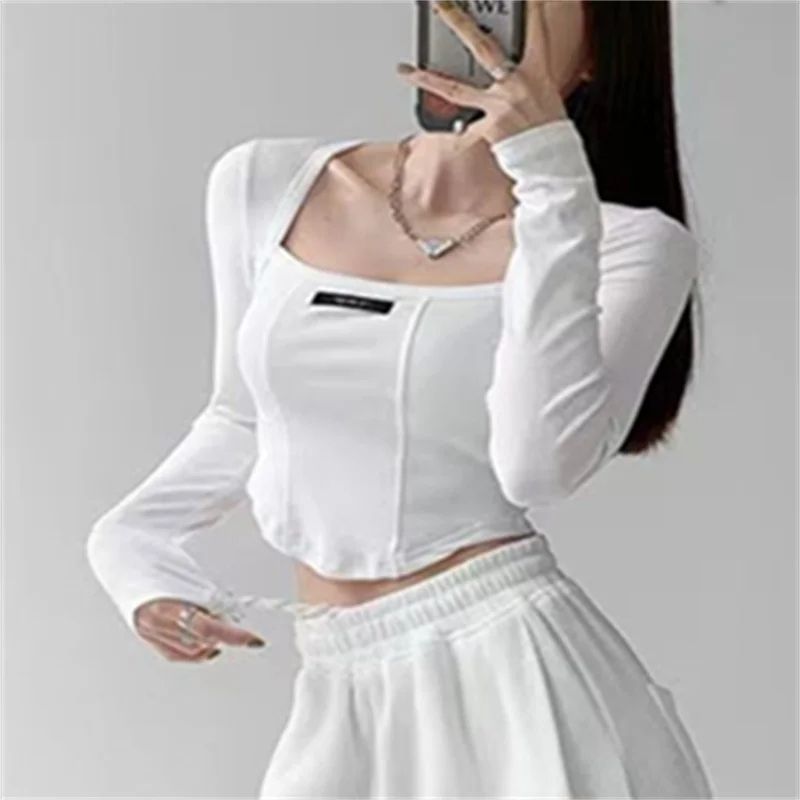 Women's T-shirt Long Sleeve Blouses Washed Casual Solid Color