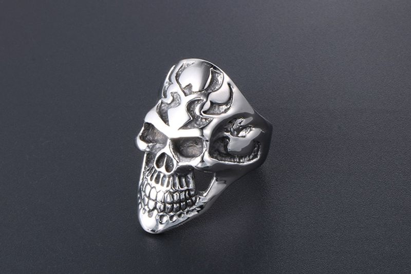 IG Style Retro Punk Skull 304 Stainless Steel Polishing Men's Rings