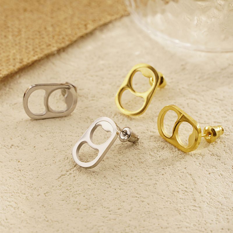 1 Pair Fashion Plating 304 Stainless Steel 18K Gold Plated Ear Studs