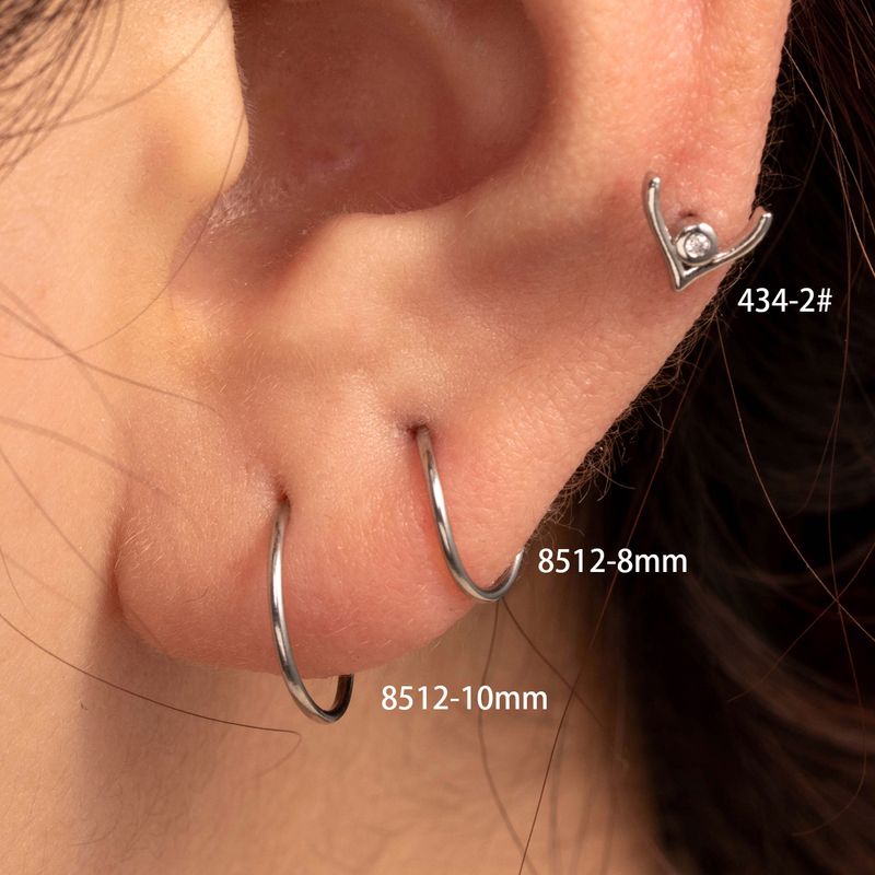1 Piece Casual French Style Korean Style Antlers Inlay Copper Zircon Ear Studs