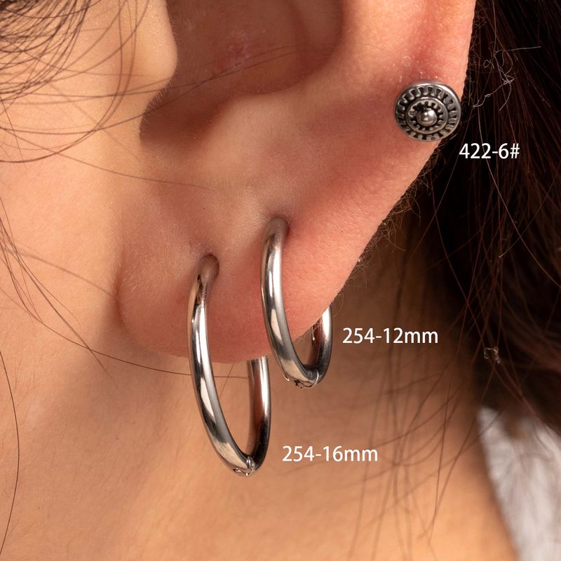 1 Piece Casual French Style Korean Style Round Copper Hoop Earrings Ear Studs