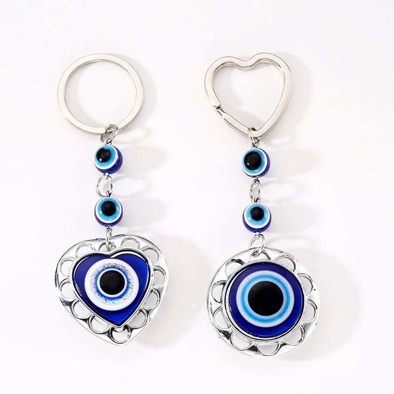IG-Stil Klassischer Stil Pendeln Teufels Auge Herzform Glas Schmelzguss Taschenanhänger Schlüsselbund