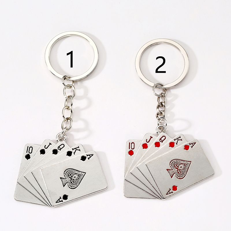 Einfacher Stil Pendeln Poker Legierung Überzug Taschenanhänger Schlüsselbund