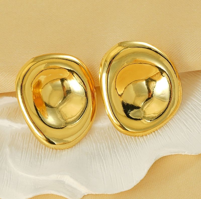 1 Pair Simple Style Classic Style Solid Color Plating 304 Stainless Steel Titanium Steel 18K Gold Plated Ear Studs