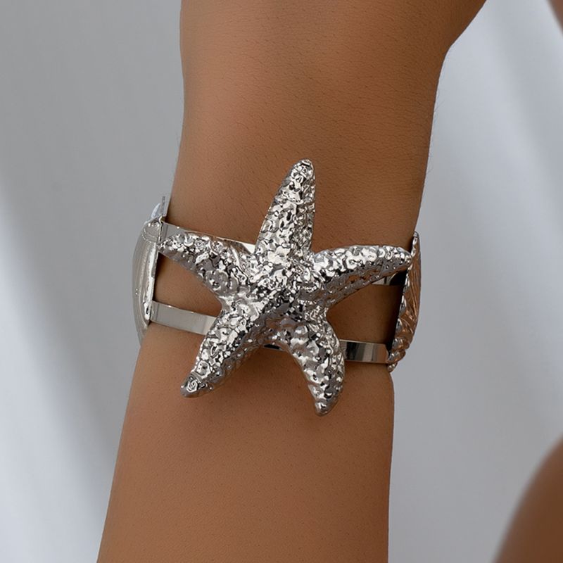 Wholesale Jewelry IG Style Beach Starfish Shell Alloy Bangle