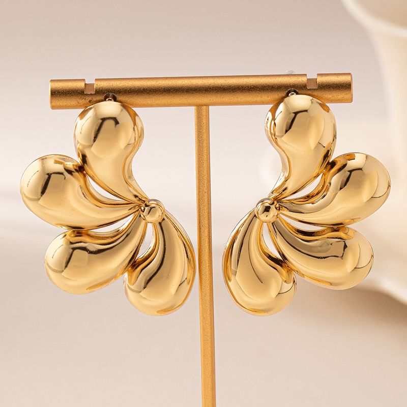 1 Pair Simple Style Classic Style Commute Petal Alloy Drop Earrings