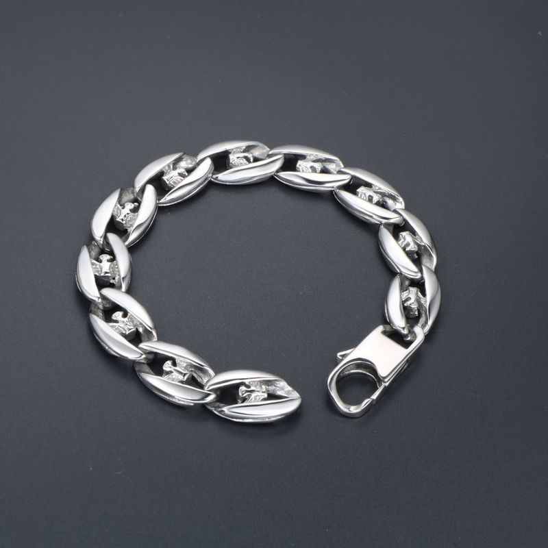 Gothic Basic Cool Style Solid Color 304 Stainless Steel Men's Bracelets