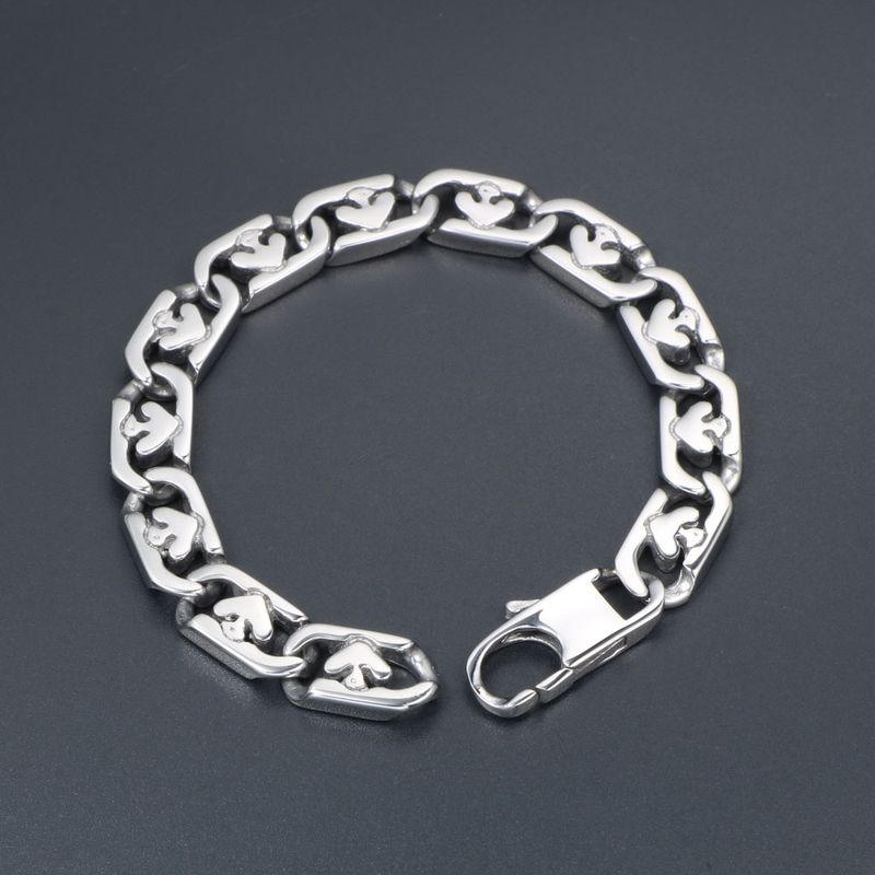 Gothic Punk Cool Style Solid Color 304 Stainless Steel Men's Bracelets