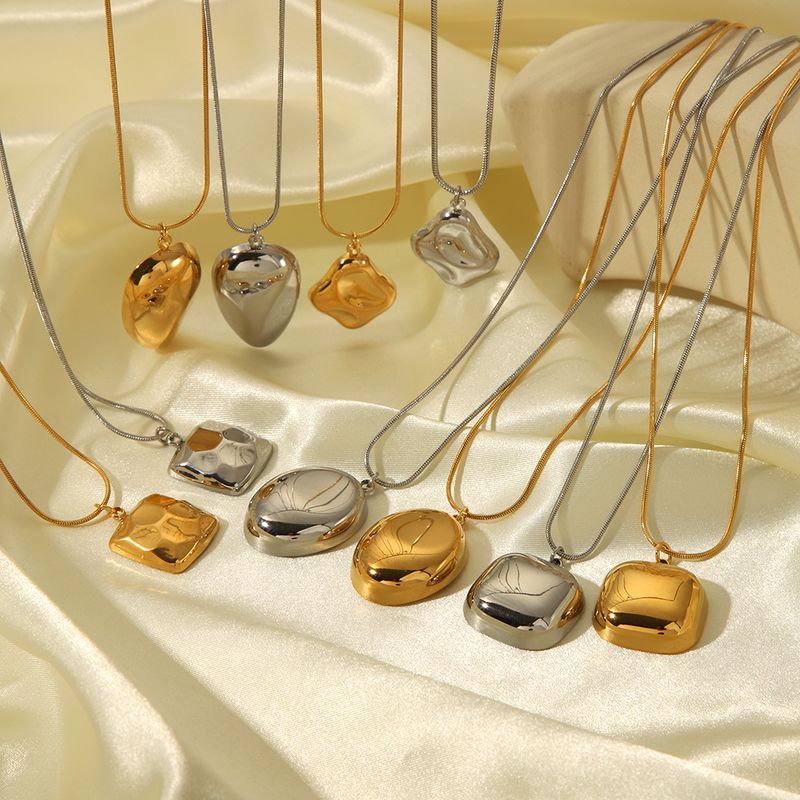 Acero Inoxidable 304 Chapados en oro de 18k Básico Estilo Moderno Pulido Enchapado Geométrico Color Sólido Collar Colgante
