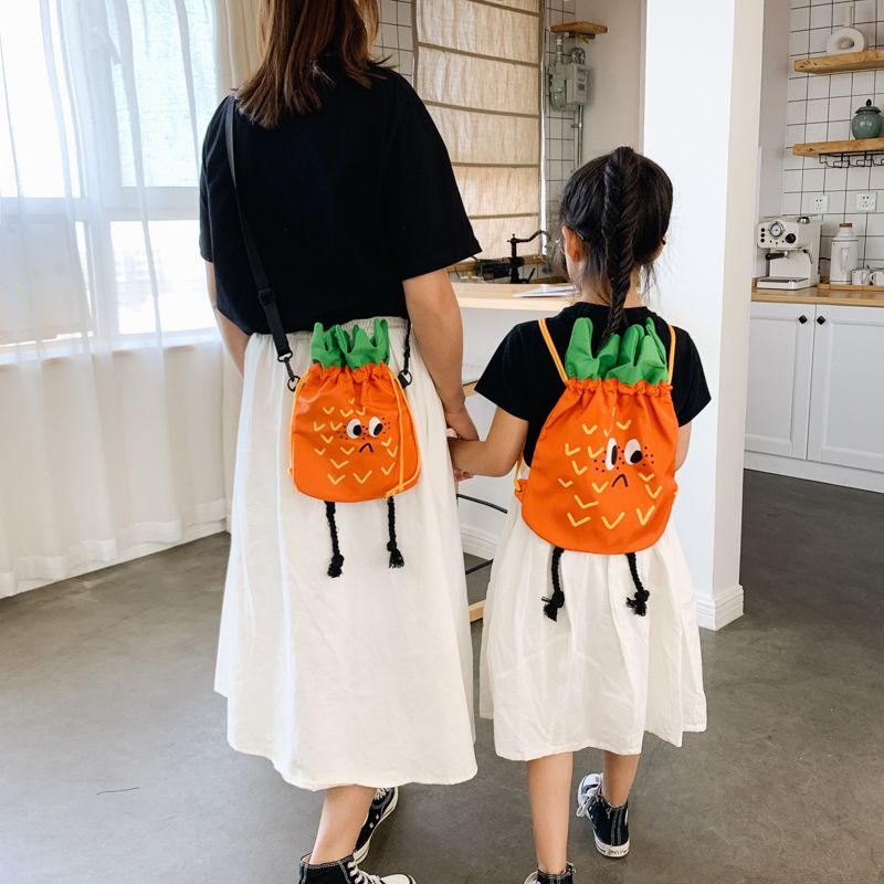 Large Backpack Small Shoulder Bag Pineapple Daily Shopping Kids Backpack Women's Backpack