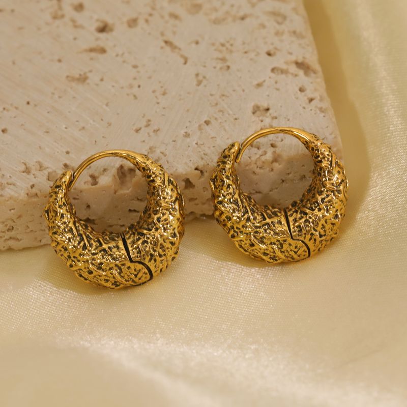 1 Pair Elegant Lady Streetwear Geometric Copper 14K Gold Plated Hoop Earrings
