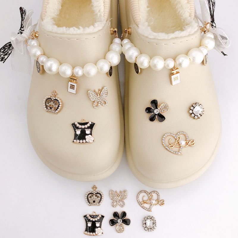 1 Piece Alloy Rhinestones Heart Shape Crown Butterfly DIY Ornament Accessories Shoe Buckle