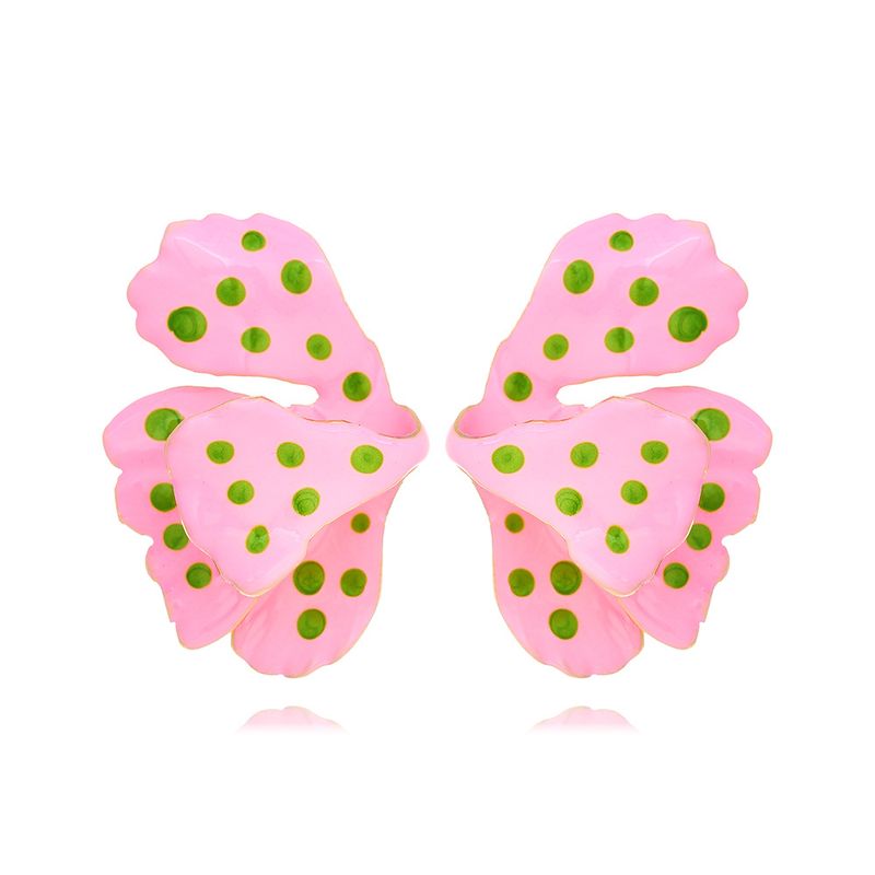 1 Pair Lady Sweet Leaf Butterfly Enamel Zinc Alloy Earrings