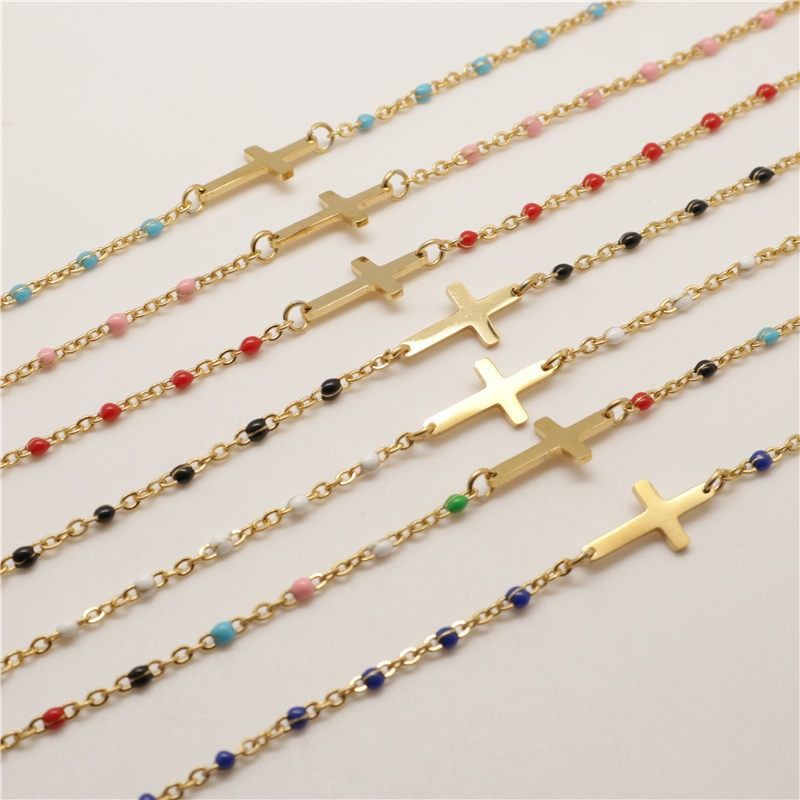 Wholesale Jewelry Simple Style Classic Style Color Block Alloy Patchwork Bracelets