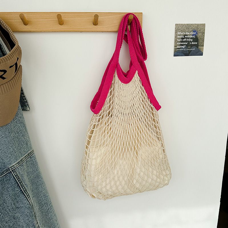 Frau Mittel Nylon Einfarbig Basic Klassischer Stil Weben Offen Einkaufstasche