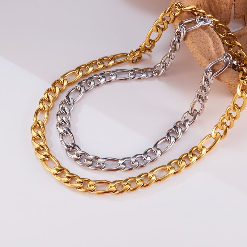 304 Stainless Steel 18K Gold Plated Hip-Hop Geometric Necklace