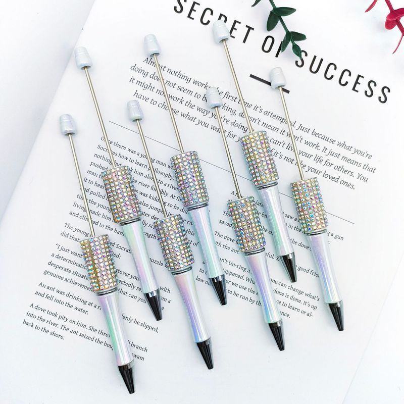1 Piece Solid Color Class Learning ABS Plastic Rhinestone Casual Preppy Style Ballpoint Pen