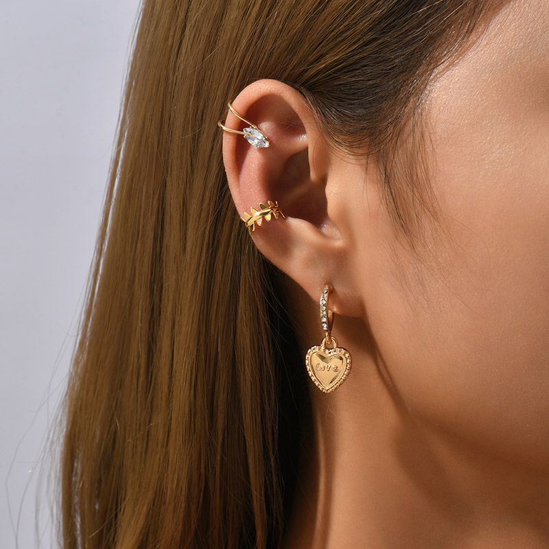 1 Set Simple Style Classic Style Solid Color Inlay Alloy Rhinestones Ear Studs